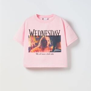Zara Pink 'Wednesday' Graphic Tee